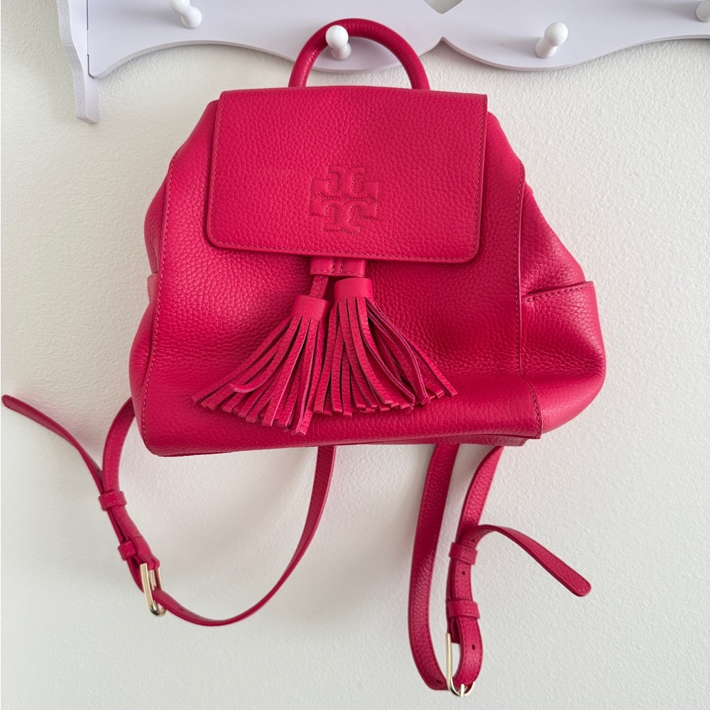 Tory Burch Fuchsia Leather Backpack